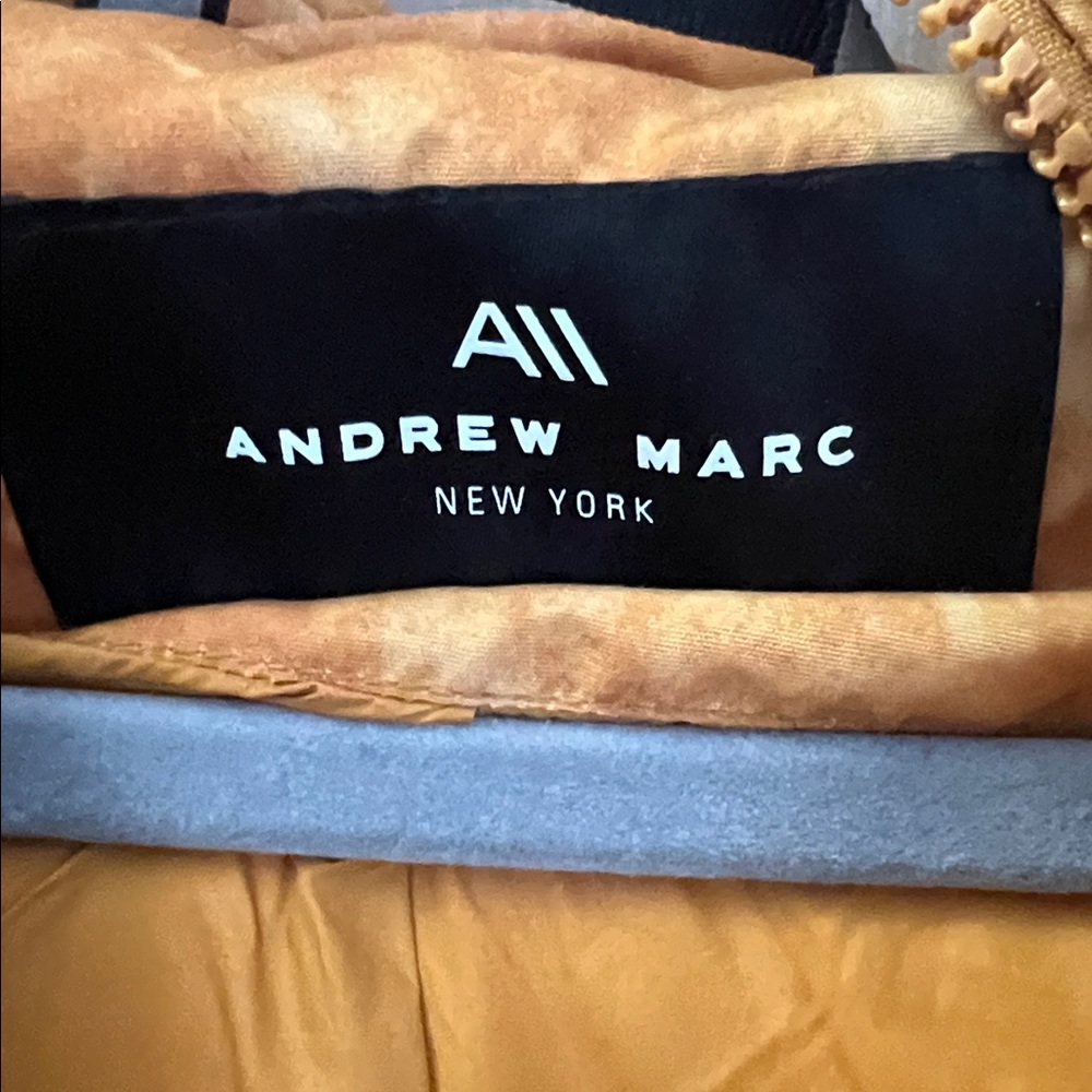 Andrew Marc Orange Puffer Jacket - Picture 2 of 3